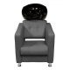 Парикмахерская мойка с креслом Квадрат (светло-серый/черная раковина)