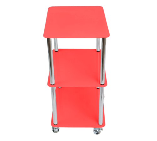 Тележка косметологическая на колесах цельнометаллическая All Metal Red