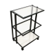 Тележка косметологическая металл/прозрачное стекло, Metal Glass на колесах