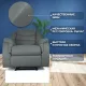 Кресло реклайнер экокожа электрический MassComplekt цвет светло-серый