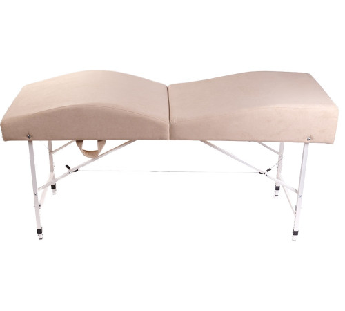 Кушетка анатомическая складная велюр MassLife 2 (180х65 см) (с регулировкой высоты) бежевая