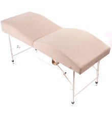 Кушетка анатомическая складная велюр MassLife 2 (180х65 см) (с регулировкой высоты) бежевая