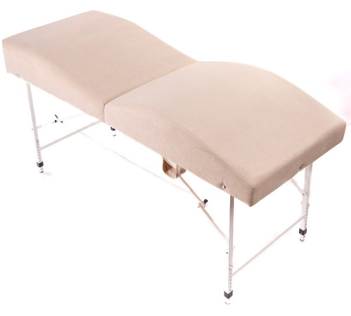 Кушетка анатомическая складная велюр MassLife 2 (180х65 см) (с регулировкой высоты) бежевая