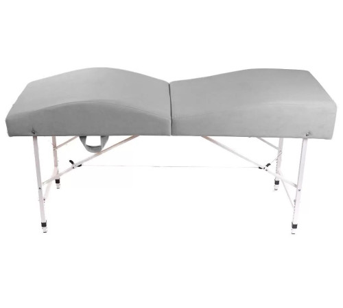 Кушетка анатомическая складная велюр MassLife 2 (180х65 см) (с регулировкой высоты) светло-серая
