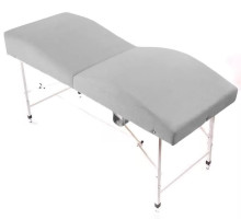 Кушетка анатомическая складная велюр MassLife 2 (180х65 см) (с регулировкой высоты) светло-серая