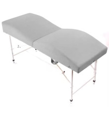 Кушетка анатомическая складная велюр MassLife 2 (180х65 см) (с регулировкой высоты) светло-серая