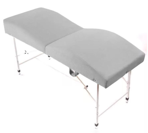 Кушетка анатомическая складная велюр MassLife 2 (180х65 см) (с регулировкой высоты) светло-серая