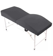 Кушетка анатомическая складная велюр MassLife 2 (180х65 см) (с регулировкой высоты) темно-серая