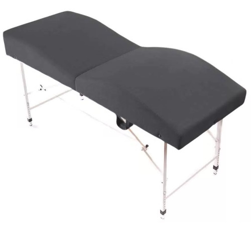 Кушетка анатомическая складная велюр MassLife 2 (180х65 см) (с регулировкой высоты) темно-серая