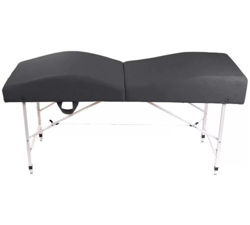 Кушетка анатомическая складная велюр MassLife 2 (180х65 см) (с регулировкой высоты) темно-серая