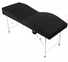 Кушетка анатомическая складная велюр MassLife 2 (180х65 см) (с регулировкой высоты) черная