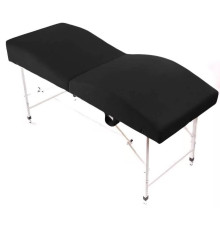Кушетка анатомическая складная велюр MassLife 2 (180х65 см) (с регулировкой высоты) черная