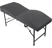 Кушетка анатомическая складная велюр MassLife (180х65 см) (с регулировкой высоты) темно-серая