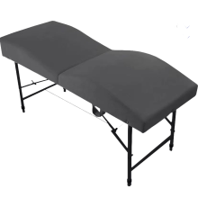Кушетка анатомическая складная велюр MassLife (180х65 см) (с регулировкой высоты) темно-серая