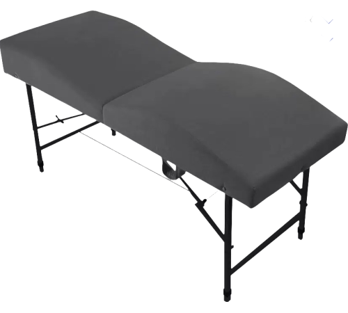 Кушетка анатомическая складная велюр MassLife (180х65 см) (с регулировкой высоты) темно-серая