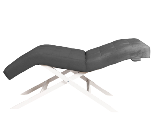 Кушетка анатомическая лофт Ergo VB на белых ножках темно-серая