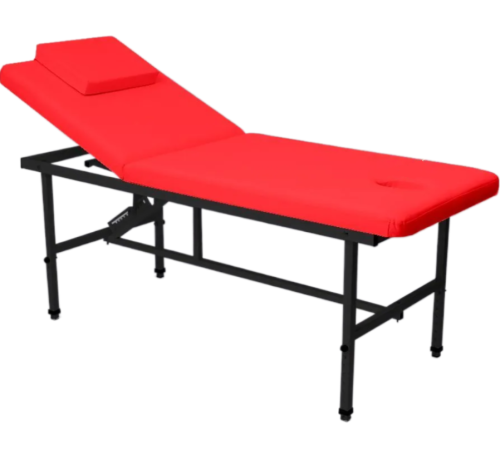 Стол стационарный косметологический MassMaster 1 (190х70 см) с регулировкой высоты красный