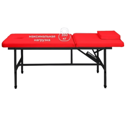 Стол стационарный косметологический MassMaster 1 (190х70 см) с регулировкой высоты красный