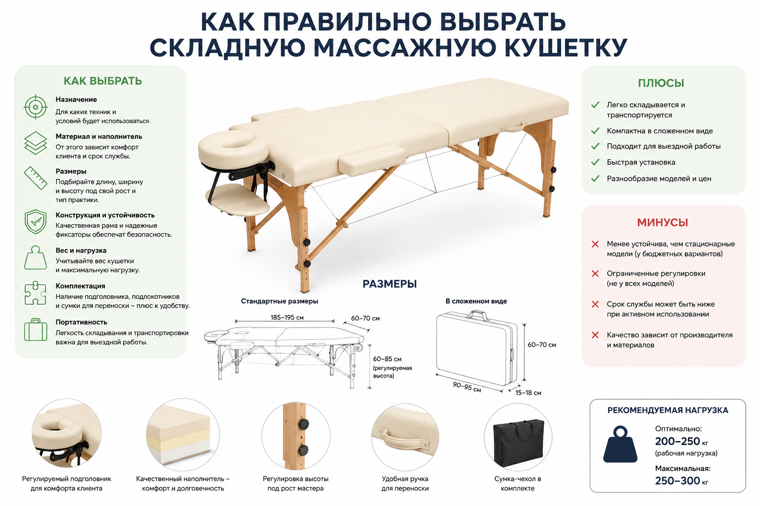 Как выбрать массажную кушетку для мастера косметологии, тату мастера, массажиста